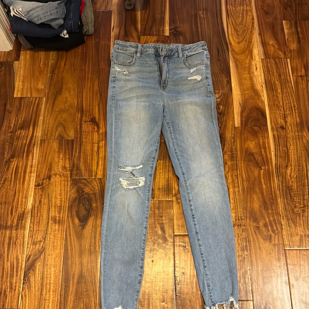 AE jeans stretch raw hem size 10